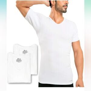 Sweatproof Undershirt Mens Modal V Neck w Sweat Pads XXLarge